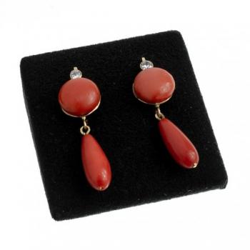 Zlaté korálové náušnice Zlaté korálové náušnice