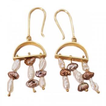 Zlaté náušnice s perličkami Zlaté náušnice s perličkami