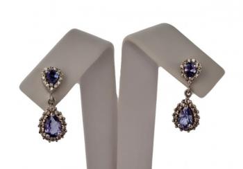 STŘÍBRNÉ TANZANITOVÉ NÁUŠNICE KAPKOVÉ STŘÍBRNÉ TANZANITOVÉ NÁUŠNICE KAPKOVÉ