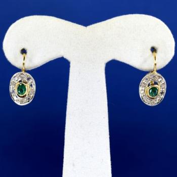 Zlaté náušnice se smaragdy a routami Zlaté náušnice se smaragdy a routami