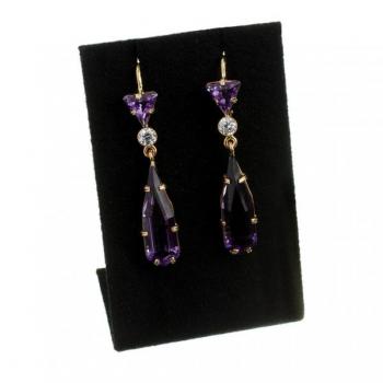 Visací náušnice s ametysty a safírky Visací náušnice s ametysty a safírky