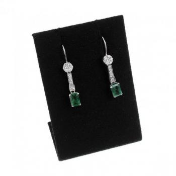 Zlaté náušnice se smaragdem a brilianty Zlaté náušnice se smaragdem a brilianty