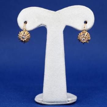 Zlaté náušnice s diamantovými routami Zlaté náušnice s diamantovými routami