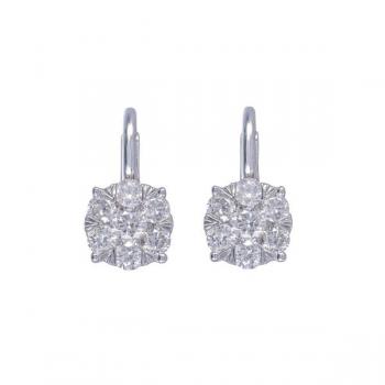 Diamantové náušnice z bílého zlata s diamanty 1,14 Diamantové náušnice z bílého zlata s diamanty 1,14