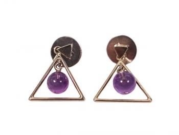 Zlaté náušnice s ametysty Zlaté náušnice s ametysty