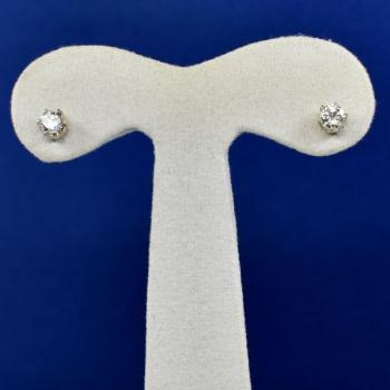 Bílozlaté náušnice s brilianty Bílozlaté náušnice s brilianty