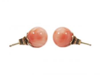 Zlaté náušnice s přírodními korály Zlaté náušnice s přírodními korály