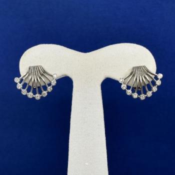 Bílozlaté náušnice s brilianty Bílozlaté náušnice s brilianty